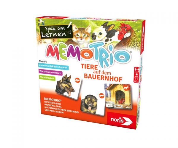 Noris Spiele - MemoTrio® Bauernhoftiere