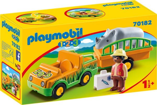 PLAYMOBIL® 1.2.3. - Zoofahrzeug mit Nashorn