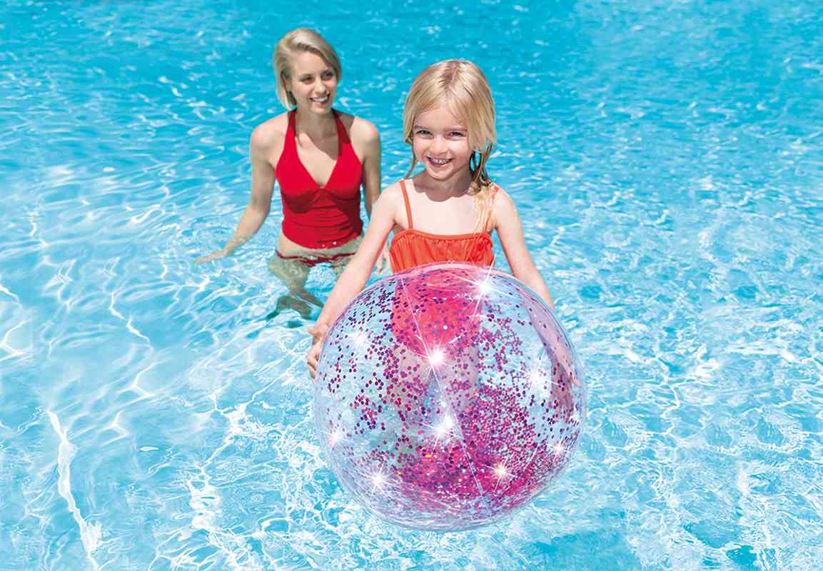 Glitzer Aufblasarikel Schwimmring aufblasbar Luftmatratze Wasserball Glitter Neu 